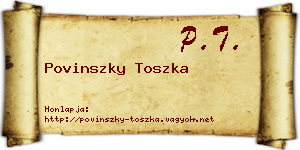 Povinszky Toszka névjegykártya
